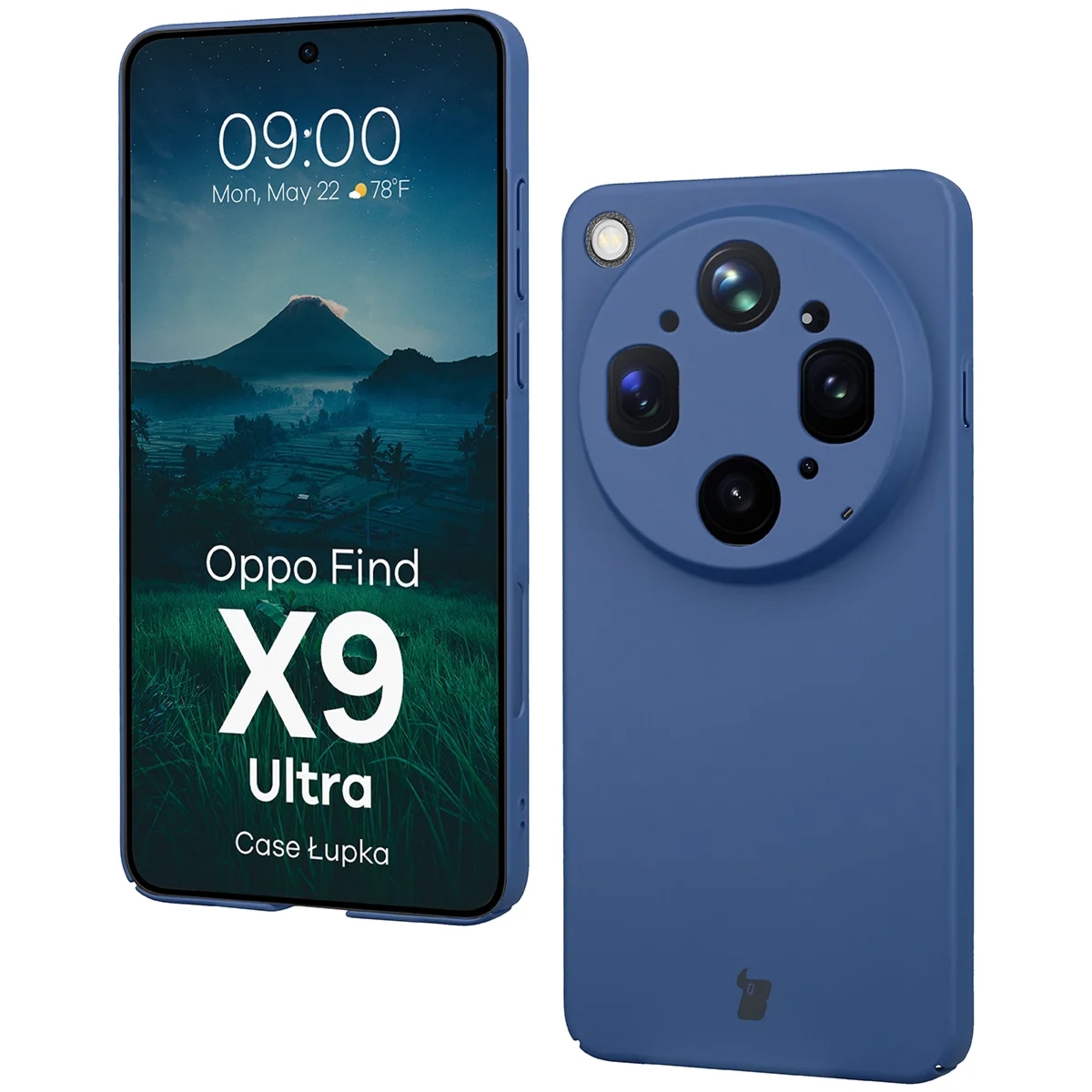 Etui Bizon Case Łupka do Oppo Find X9 Ultra, niebieskie