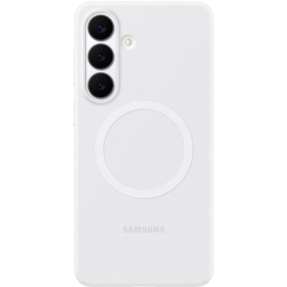Oryginalne etui Samsung Silicone Magnet Case do Galaxy S26 Plus, do MagSafe, białe