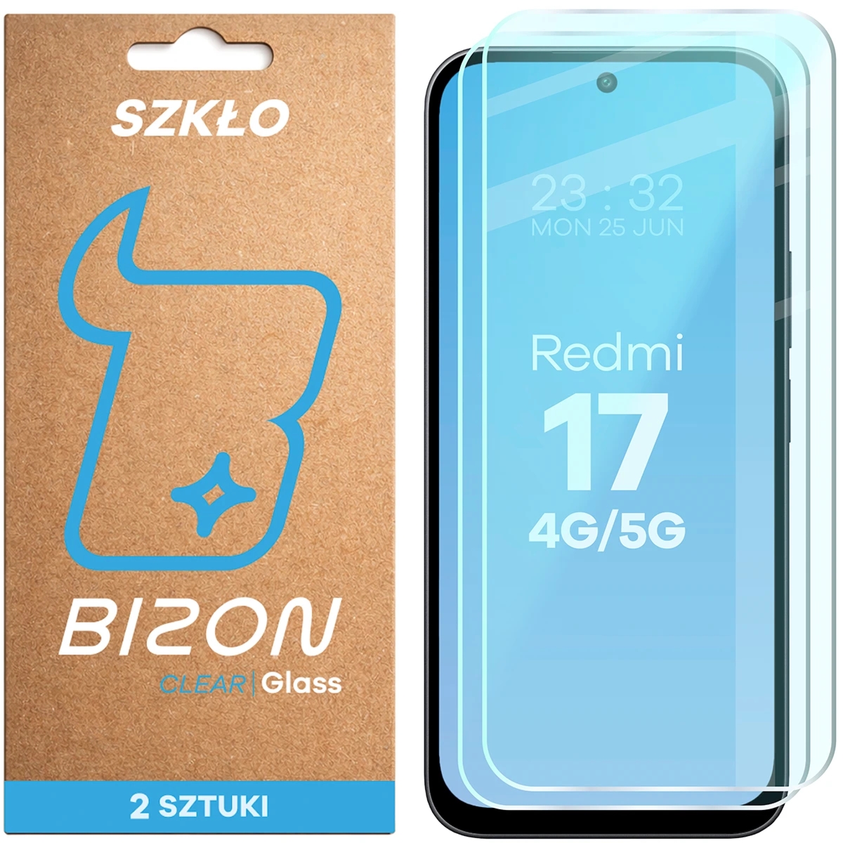 Szkło hartowane Bizon Glass Clear Duo do Xiaomi Redmi 17 4G/5G, 2 sztuki
