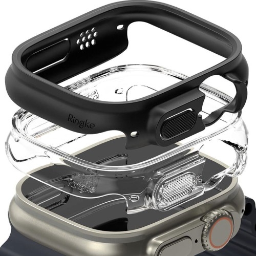 Image of Etui Ringke Slim Case Apple Watch Ultra 2/1 49 mm, 2 sztuki, przezroczyste i czarne