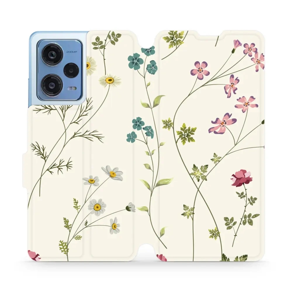 Etui z klapką do Xiaomi Redmi Note 12 Pro 5G, Mobiwear Book, polne kwiaty