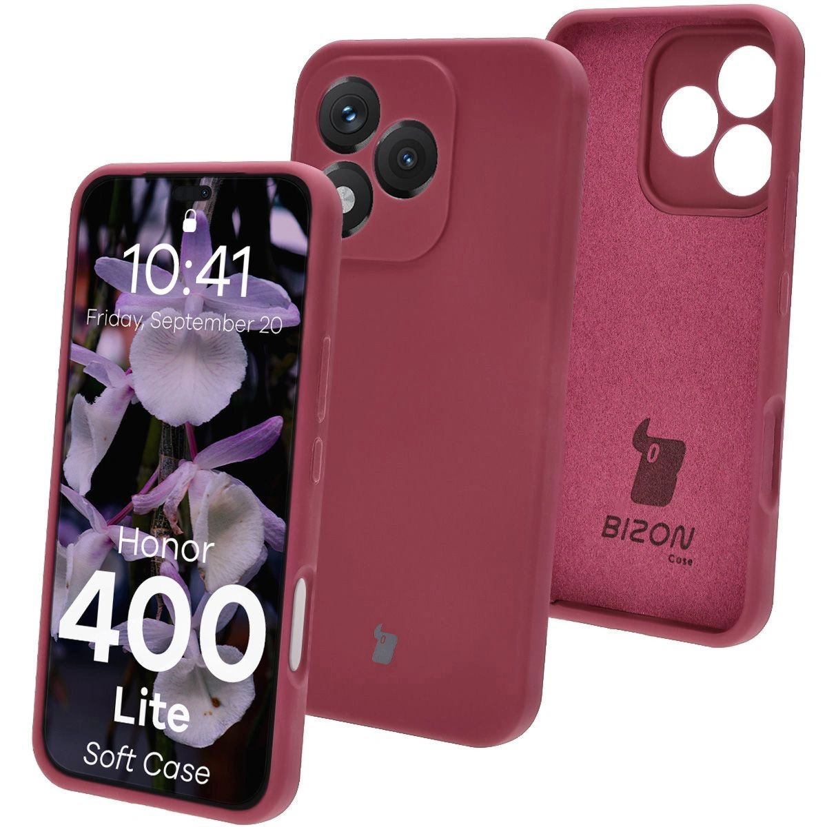 Silikonowe etui Bizon Soft Case do Honor 400 Lite, ciemnofioletowe
