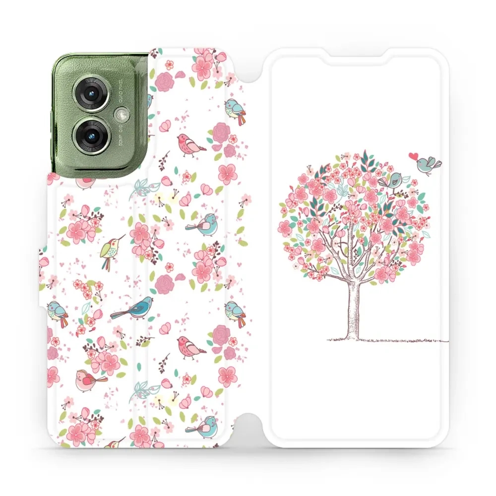 Etui z klapką do Motorola Moto G55 5G, Mobiwear Book, różowy gaj
