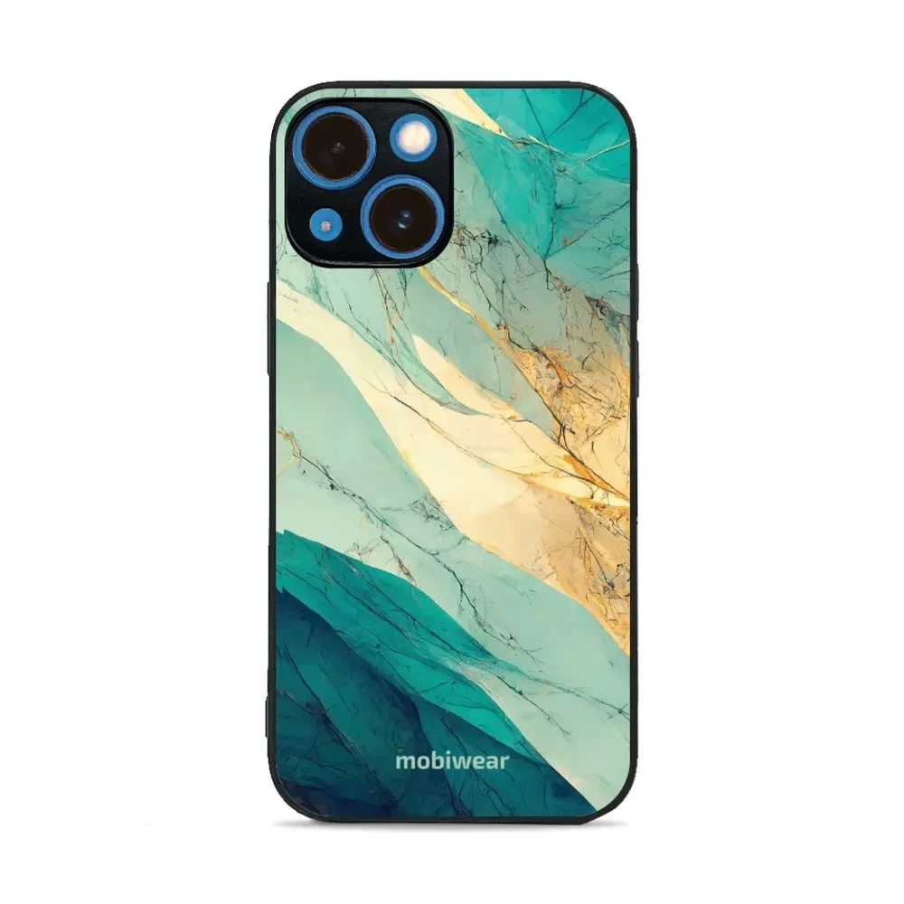 Etui ochronne do iPhone 13 Mini, Mobiwear Glossy Case, turkusowy marmur