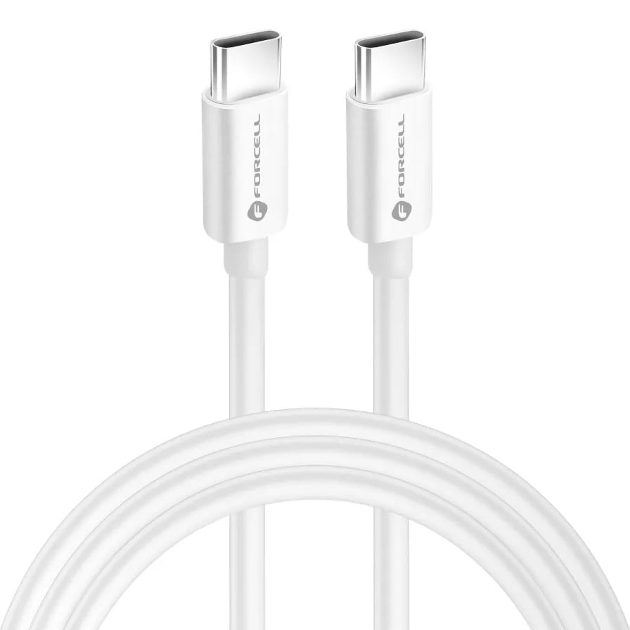 Kabel Forcell C339 USB-C do USB-C, 100W, PD, QC 4.0, 2m, biały
