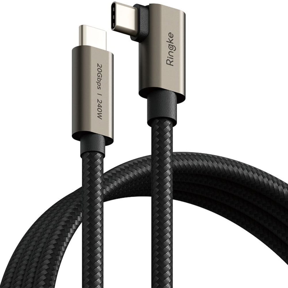 Kabel kątowy Ringke 3.2 gen. 2×2 USB-C, 90 Degree, PD 3.1, 240W, 2m, czarny