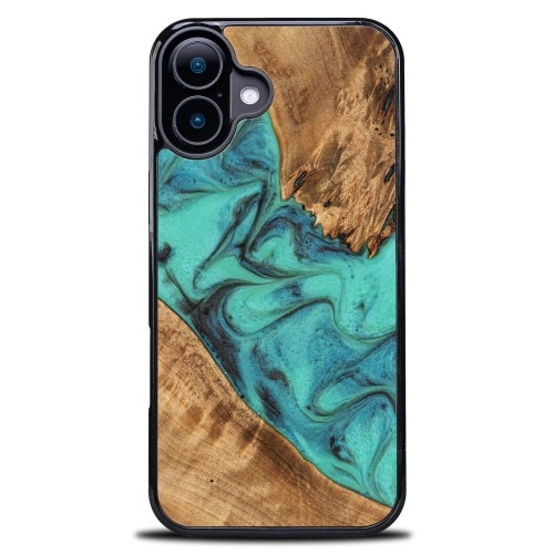 Image of Drewniane etui do iPhone 16 Plus, Bewood Unique Turquoise