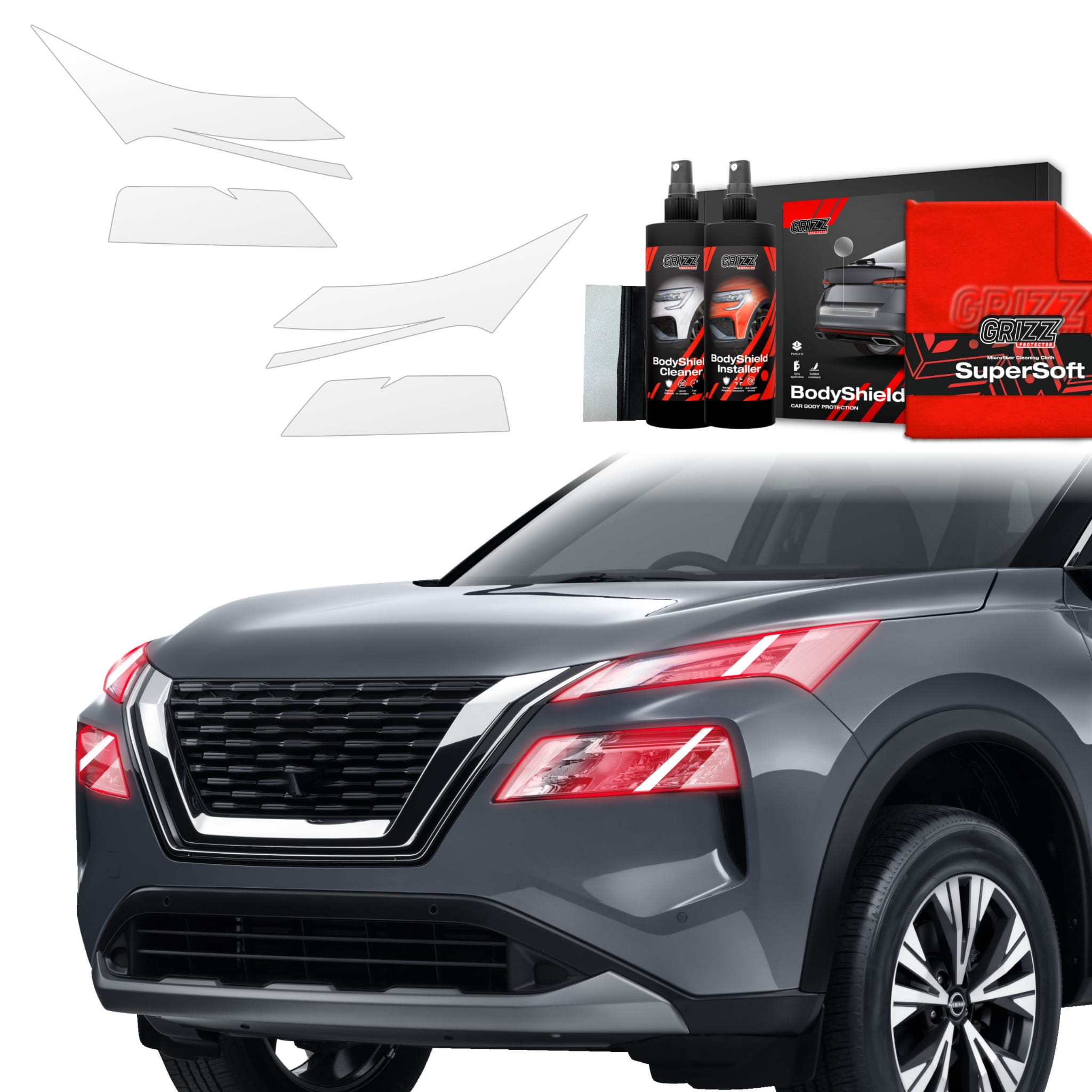 4w1 Folia ochronna Grizz Protector na lampy do Nissan X-Trail Facelift (2024-2026)