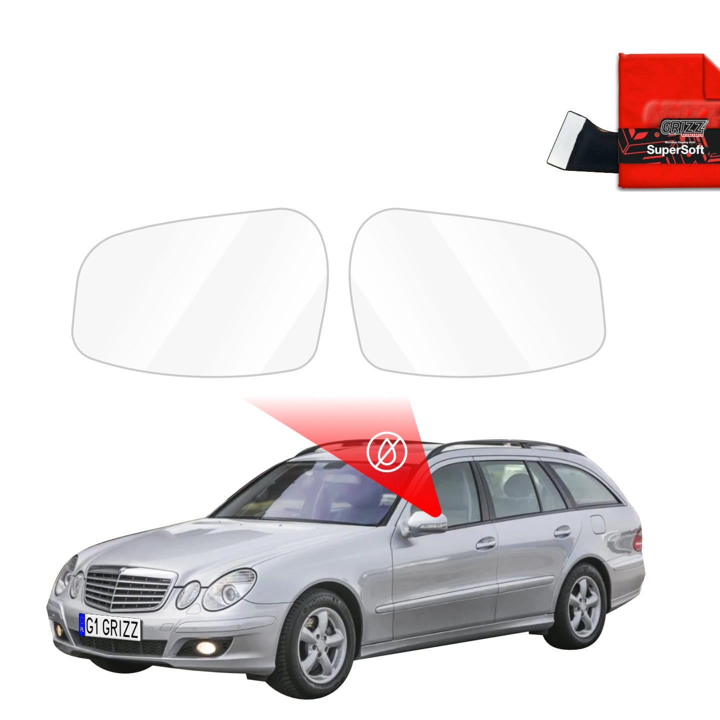 Folia przeciwdeszczowa Grizz Protector na lusterka do Mercedes Benz E Klasa S211 Kombi (2002-2009)