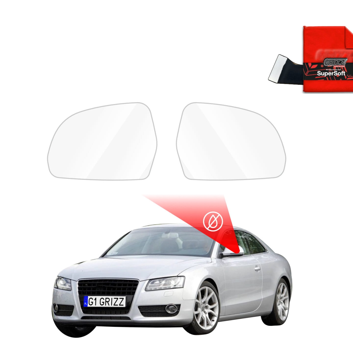 Folia przeciwdeszczowa Grizz Protector na lusterka do Audi A5 8T Coupe 3D (2007-2011)