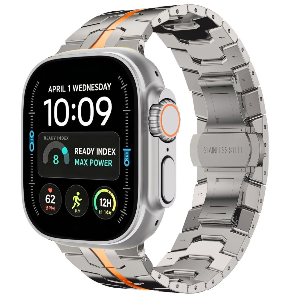 Pasek Tech-Protect Stainless do Apple Watch 49/46/45/44 mm, tytanowo-pomarańczowy