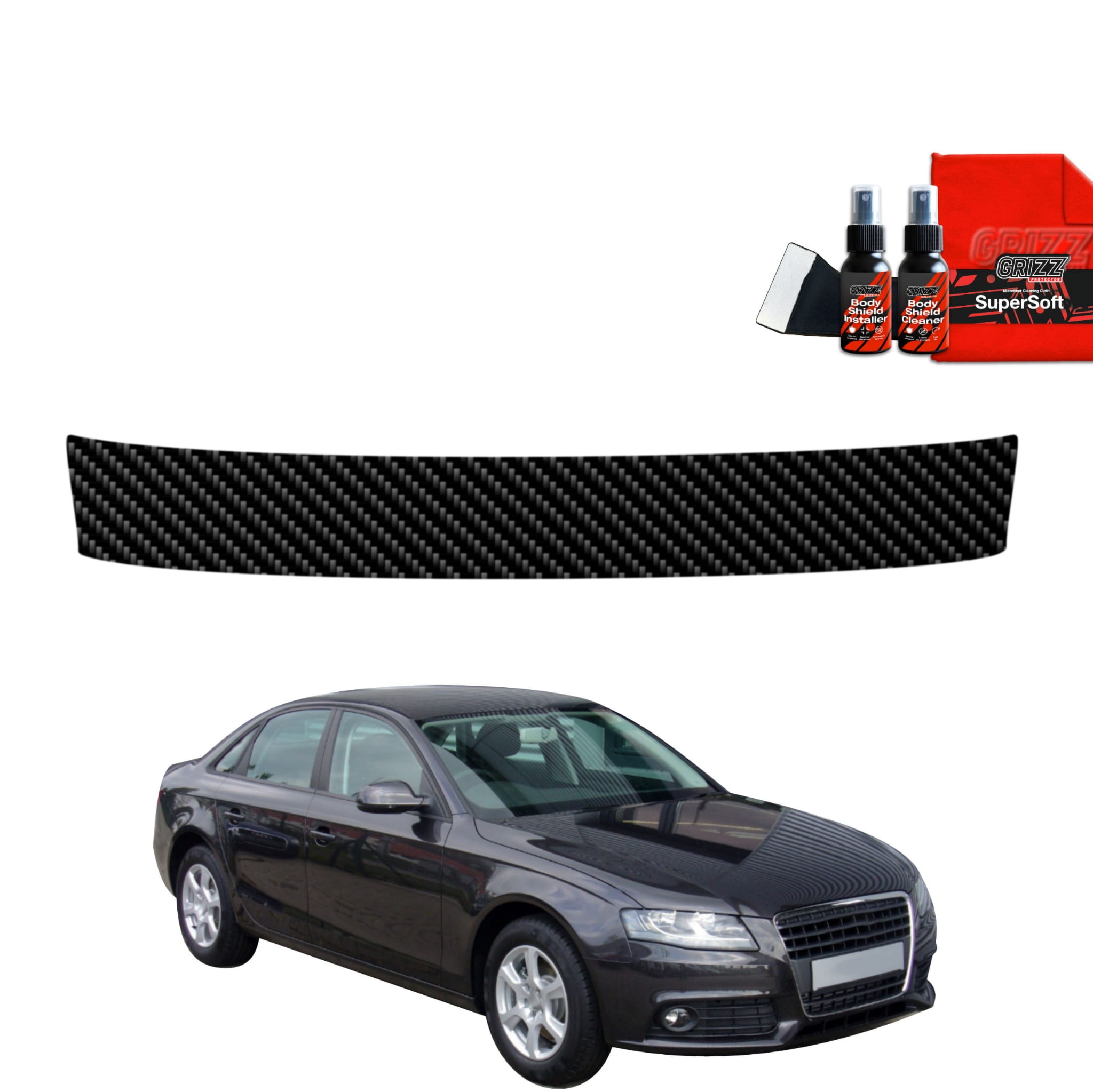 Folia karbonowa Grizz Protector na próg bagażnika do Audi A4 B8 Sedan (2007-2011)