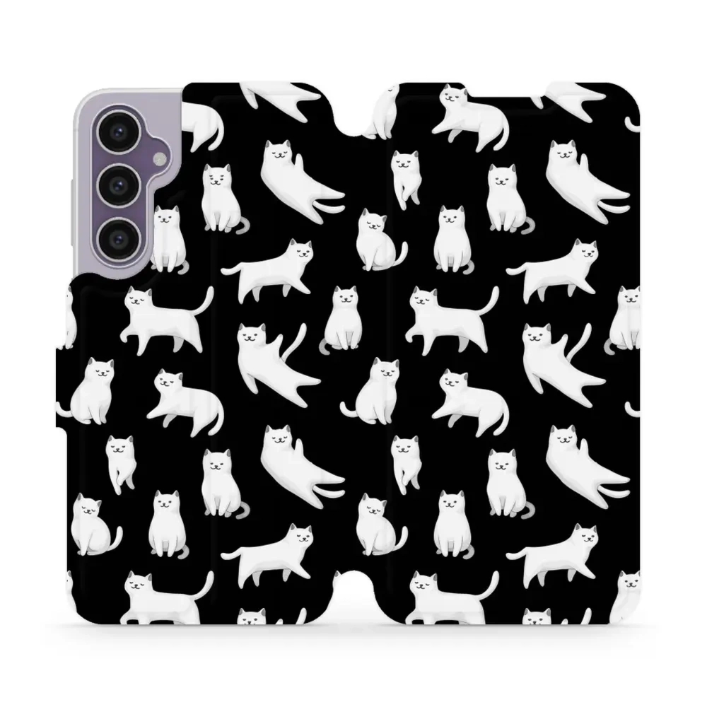 Etui z klapką do Galaxy S23 FE, Mobiwear Book, kotki luna