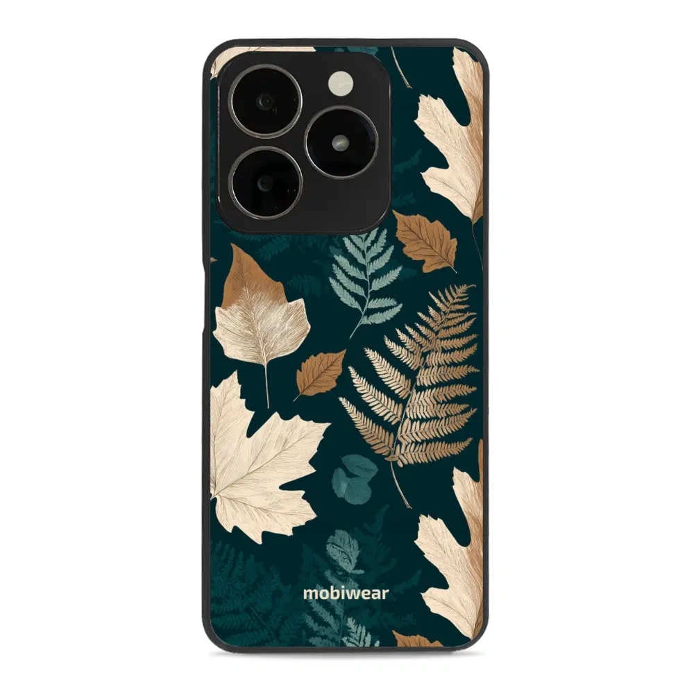 Etui ochronne do realme C61, Mobiwear Glossy Case, zielnik z liści i paproci