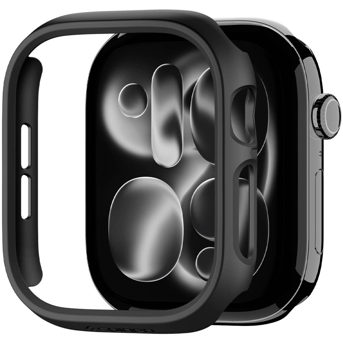 Etui Spigen Thin Fit do Apple Watch Series 12 42mm, czarny