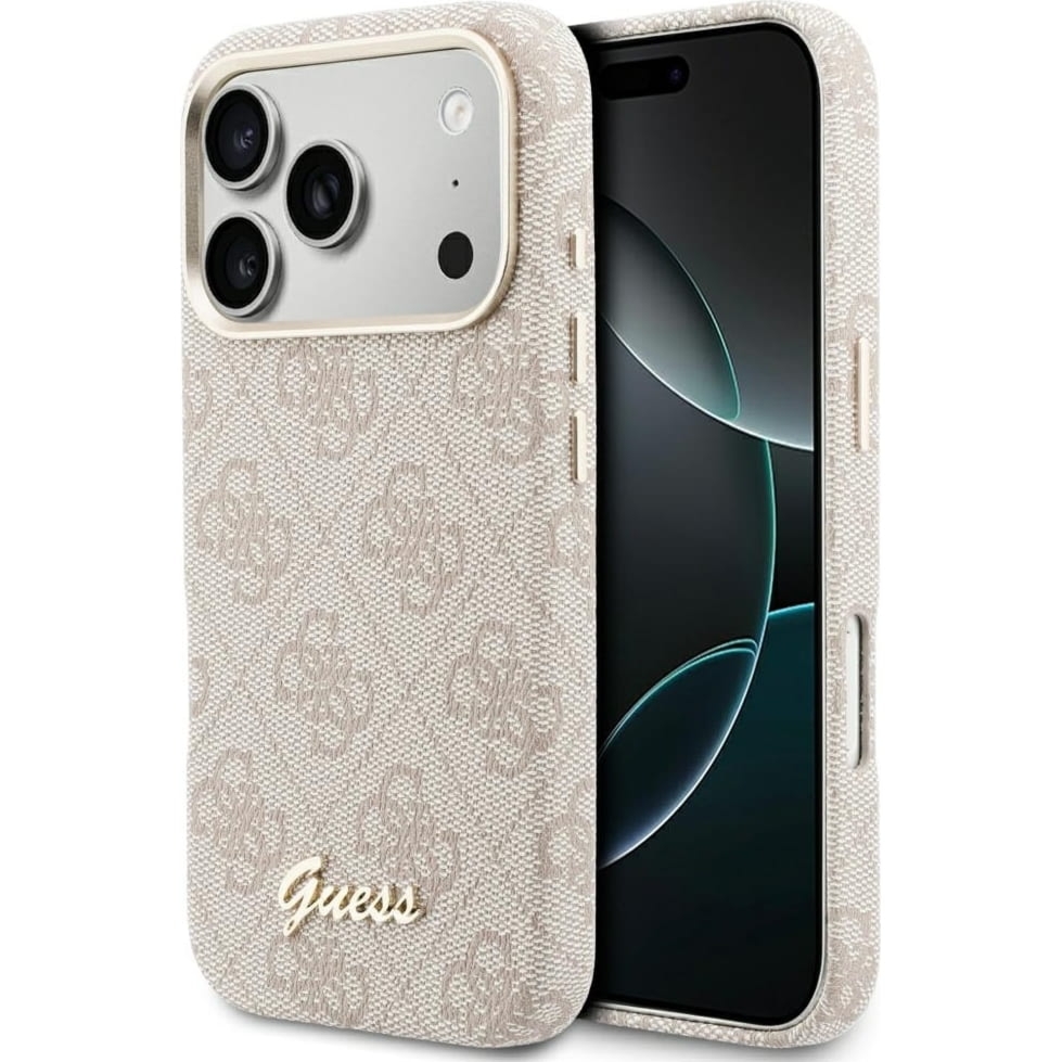 Etui Guess Script 4G Logo do MagSafe do iPhone 17 Pro Max, różowe