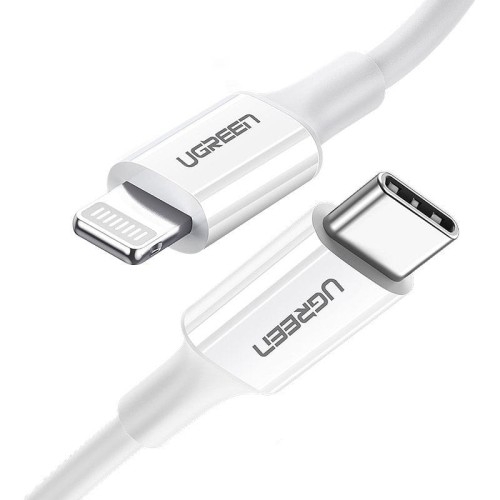 Image of Kabel Ugreen USB-C do Lightning MFi 20W, 3A, 0,5 m, biały