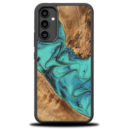 Image of Drewniane etui do Galaxy A34 5G, Bewood Unique Turquoise