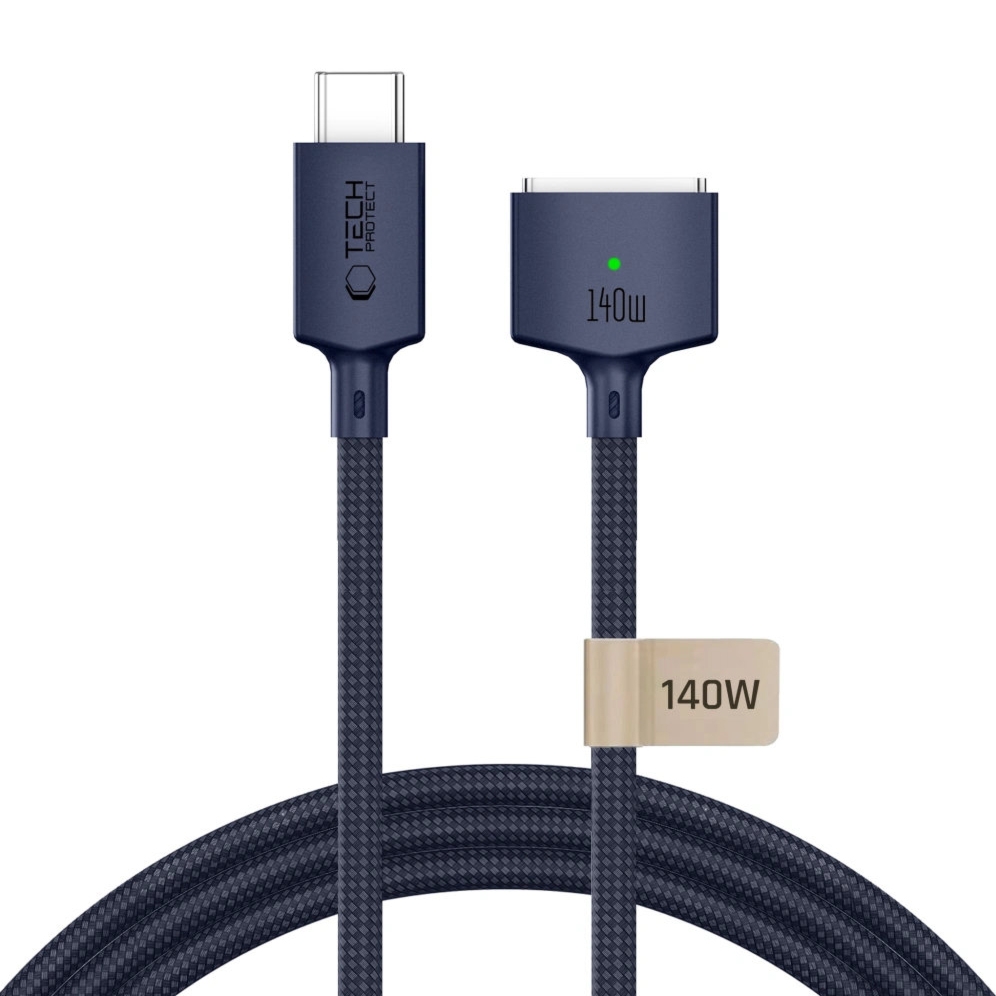 Kabel USB-C do MagSafe 3 140W, Tech-Protect MMC01, 3 m, granatowy