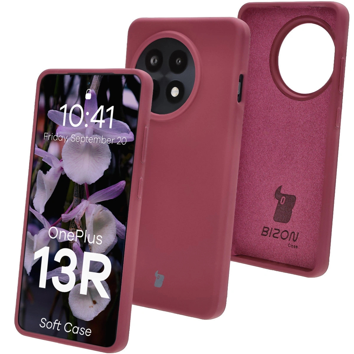 Silikonowe etui Bizon Soft Case do OnePlus 13R, ciemnofioletowe