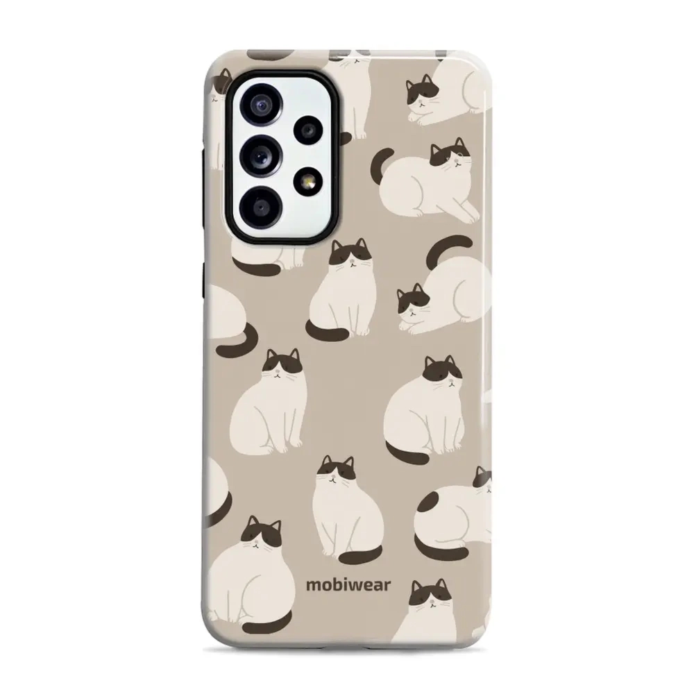 Etui ochronne do Galaxy A52, Mobiwear Elite Pro, kawa miau