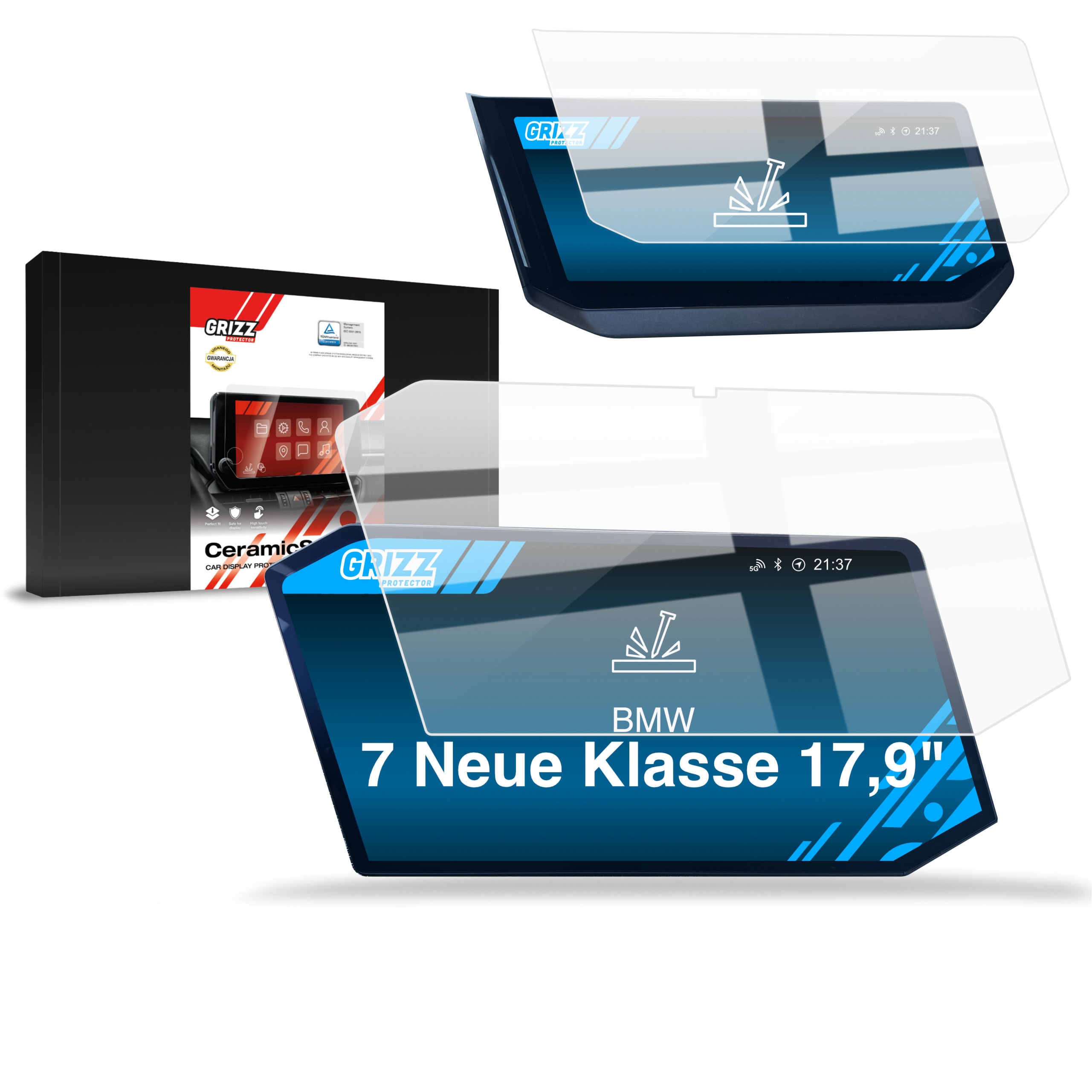 2w1 Folia ceramiczna Grizz Protector na ekran BMW Seria 7 Neue Klasse 17,9″ (2026)