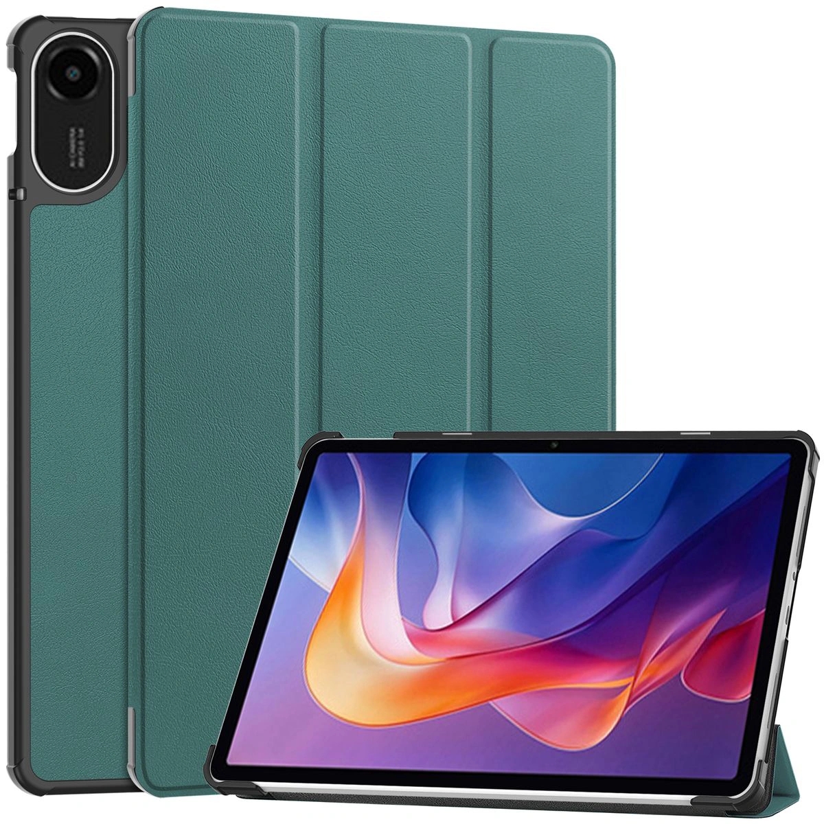 Image of Etui z klapką Bizon Case Tab Croc do Xiaomi Redmi Pad 2, ciemnozielone
