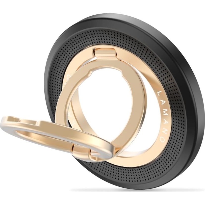 Magnetyczny uchwyt na telefon / na palec / stojak Tech Protect Lamano MMR700 MagSafe Phone Ring, czarno-złoty