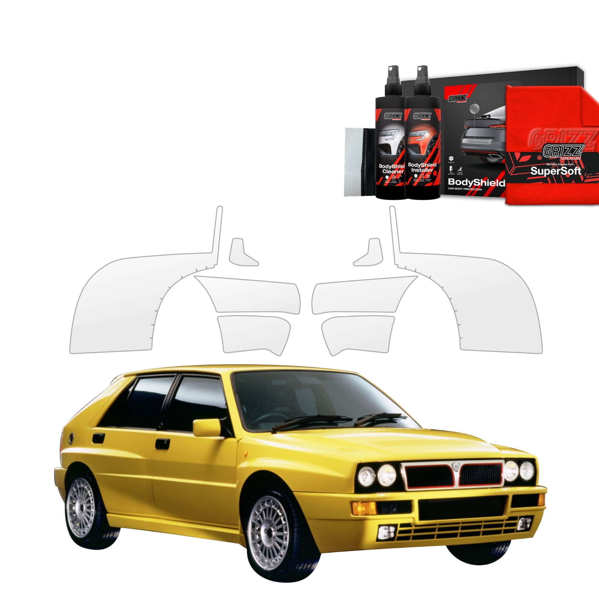 8w1 Folia ochronna na tylne nadkola Grizz Protector do Lancia Delta Integrale (1992-1994)