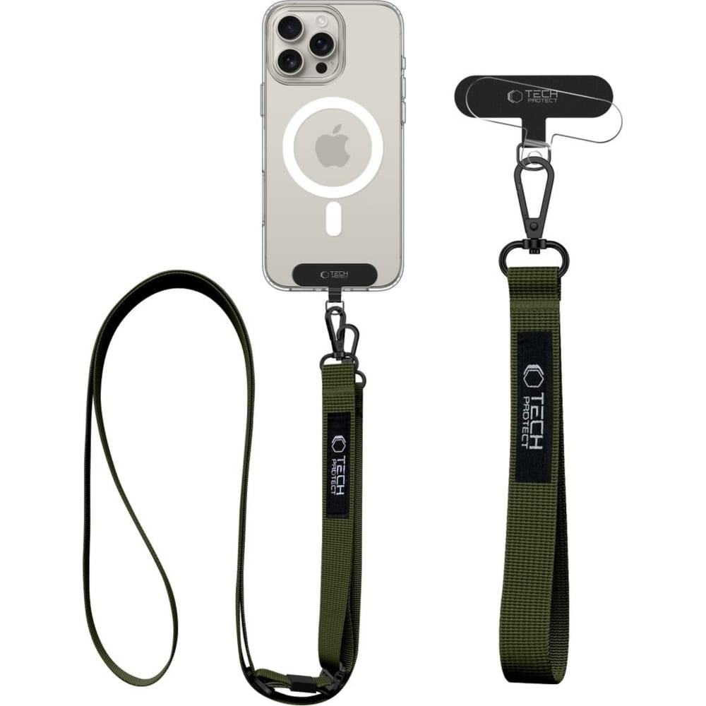 Smyczka na nadgarstek / ramię do telefonu Tech-Protect C6S Rope Wrist Strap, zielone