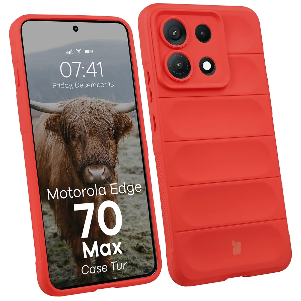 Pancerne etui Bizon Case Tur do Motorola Edge 70 Max, czerwone