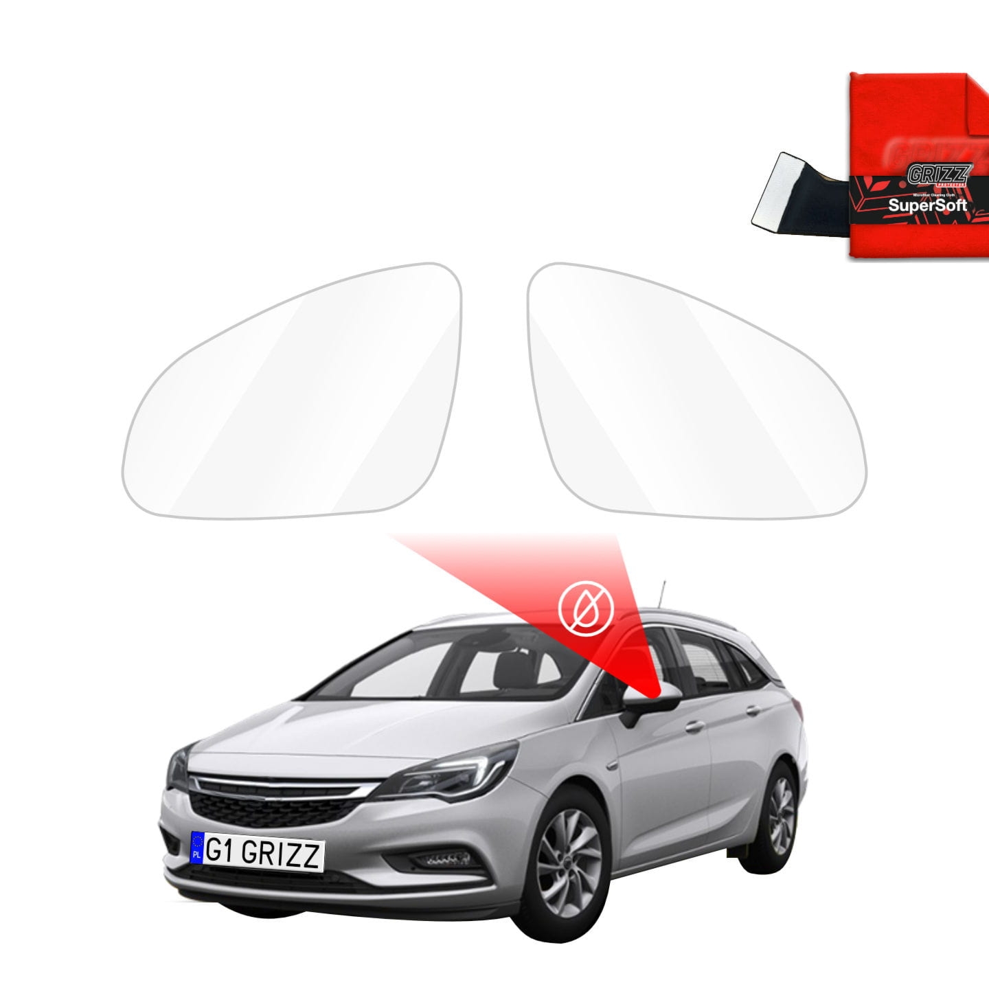 Folia przeciwdeszczowa Grizz Protector na lusterka do Opel Astra K (2015-2021)