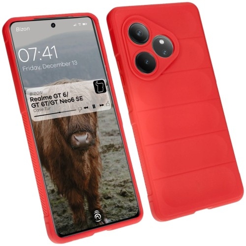 Image of Pancerne etui Bizon Case Tur do Realme GT 6 / GT 6T / GT Neo6 SE, czerwone