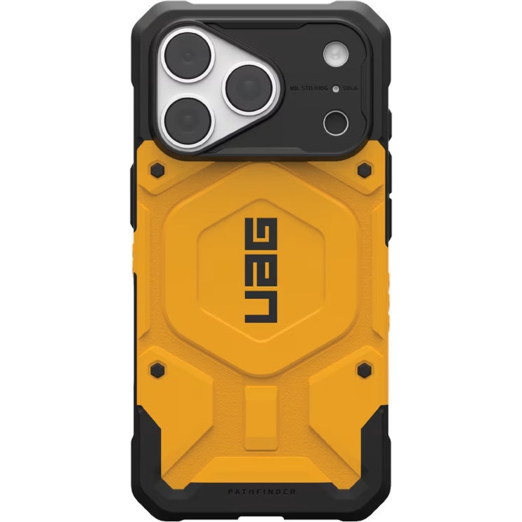 Etui pancerne UAG Pathfinder do MagSafe do iPhone 18 Pro / 17 Pro, żółta z czarnymi elementami