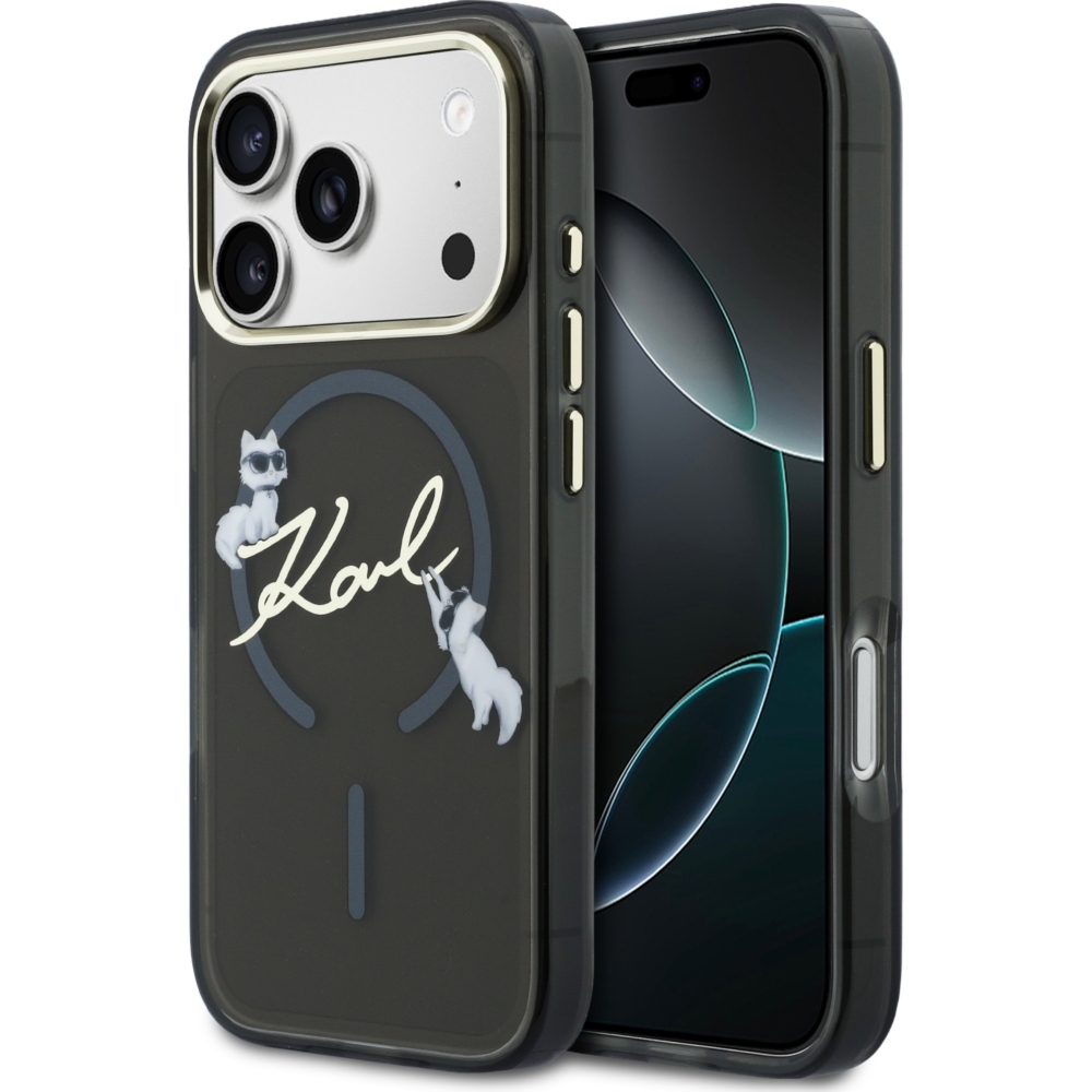 Etui Karl Lagerfeld Hardcase Script Logo do iPhone 18 Pro / 17 Pro do MagSafe, czarne