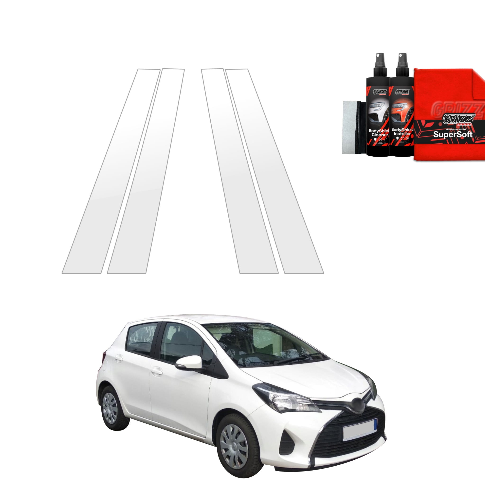 4w1 Folia ochronna na słupki Grizz Protector do Toyota Yaris (2011-2016)