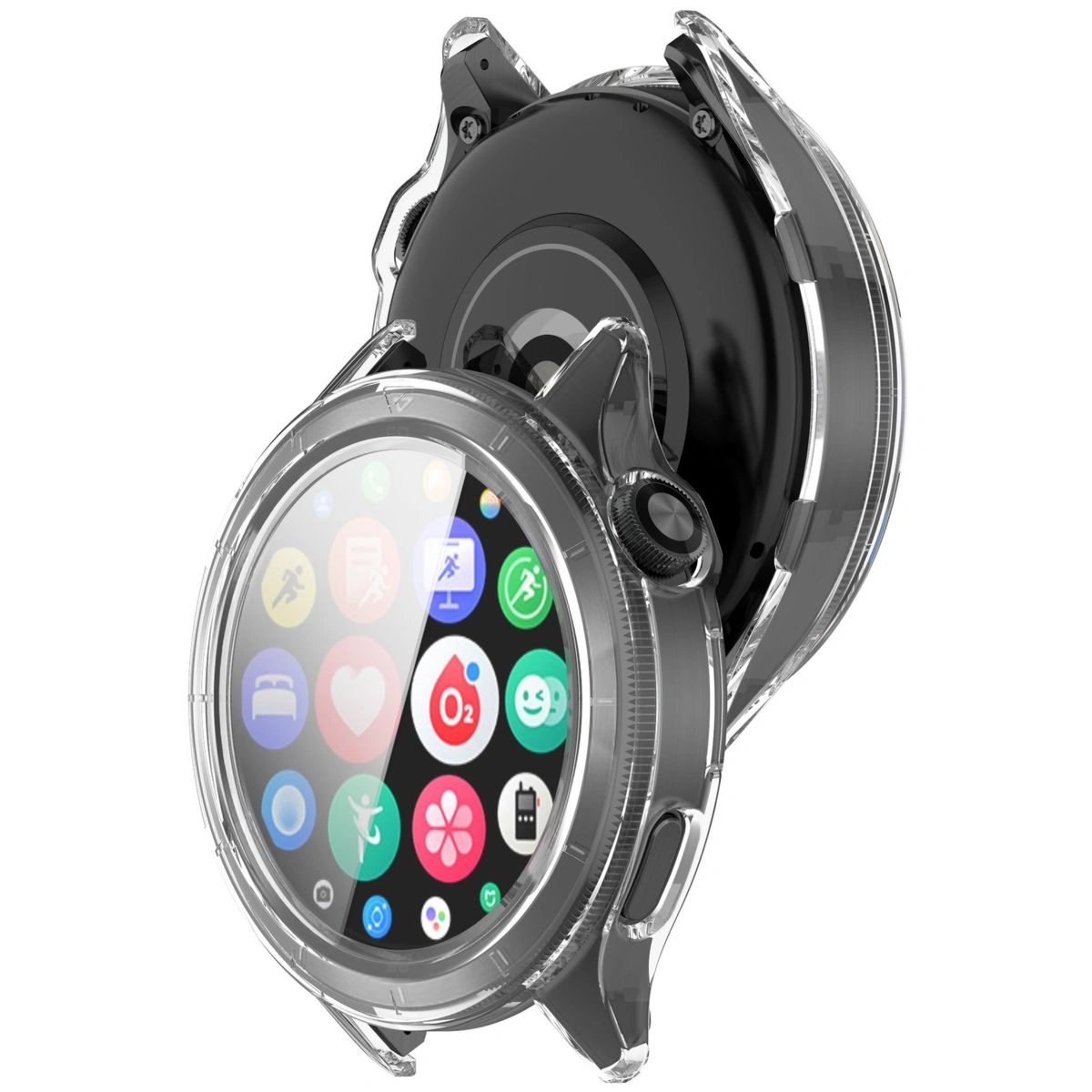 Etui ze szkłem do zegarka Bizon Case Watch Adamo do Xiaomi Watch S4, przezroczyste