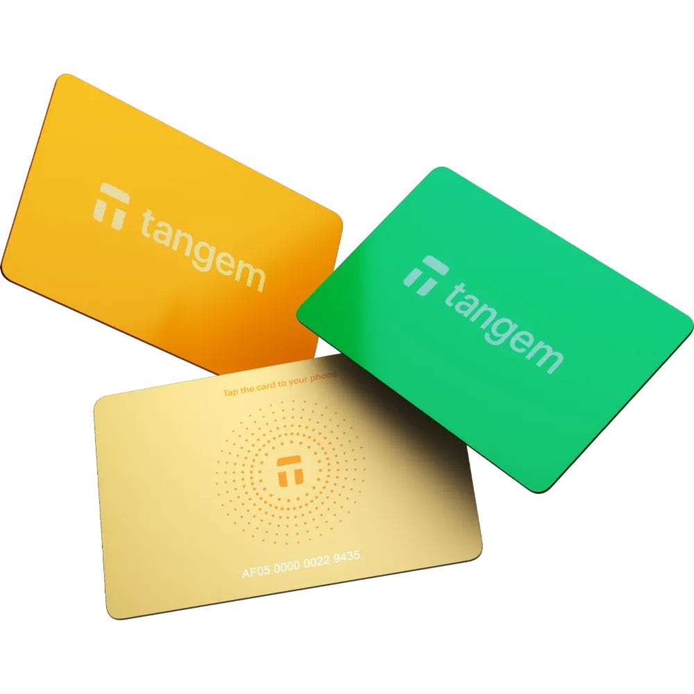 Portfel sprzętowy do kryptowalut Tangem Wallet Sun Drop, zestaw kart NFC, 3 sztuki