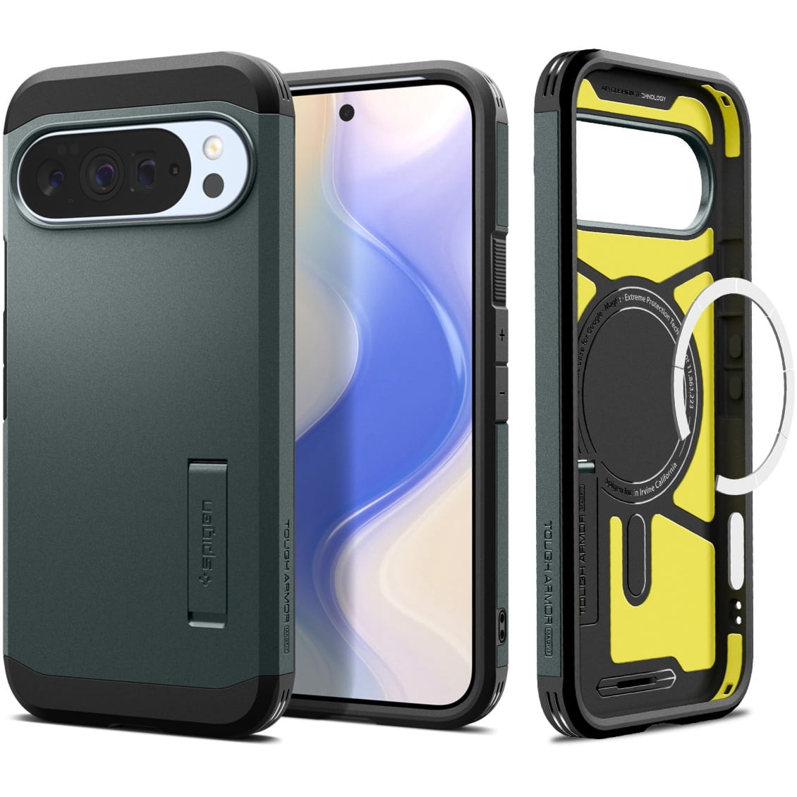 Etui Spigen Tough Armor Mag do MagSafe do Google Pixel 10 Pro XL, zielone