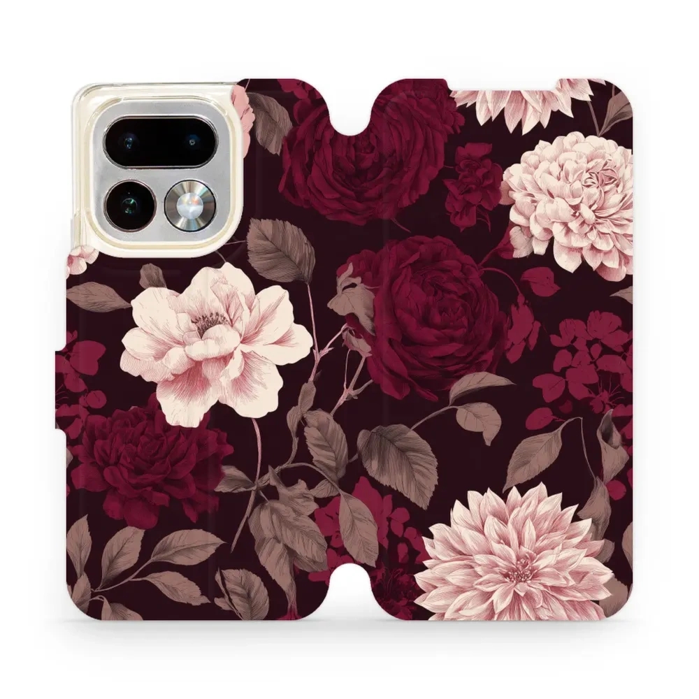 Etui z klapką do realme 16 Pro 5G, Mobiwear Book, wino i dalie