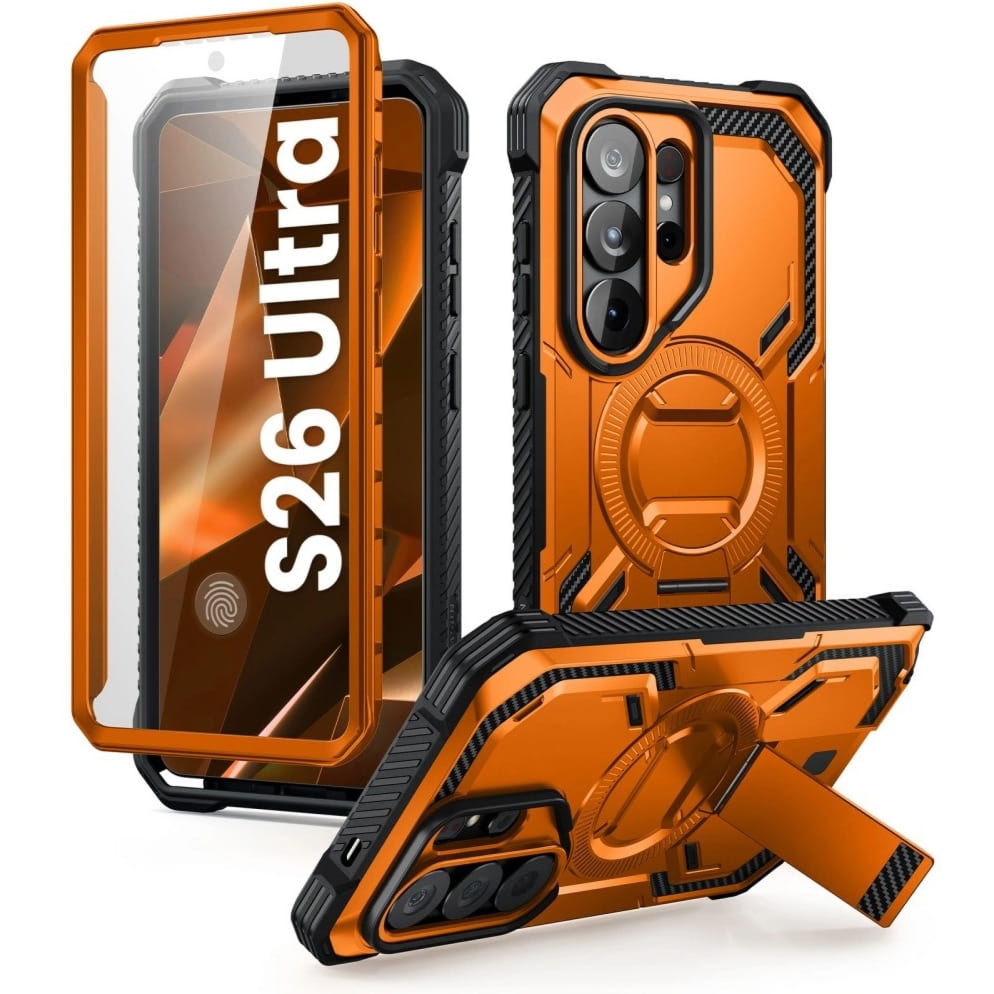 Etui pancerne Supcase i-Blason Armorbox Mag KickStand SP do MagSafe do Galaxy S26 Ultra, pomarańczowe