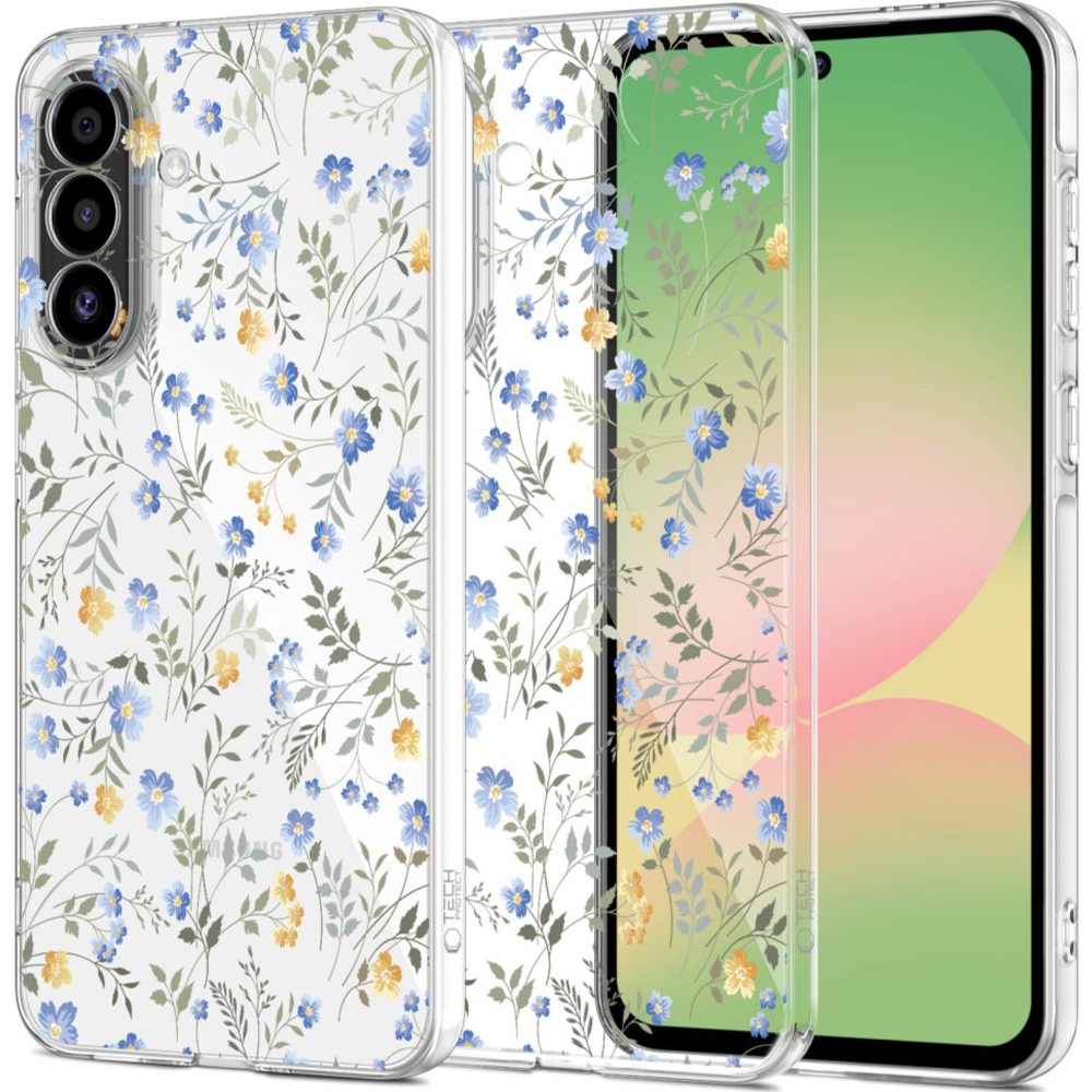 Etui Tech-Protect FlexAir do Galaxy A27 5G, przezroczyste z kwiatowym wzorem