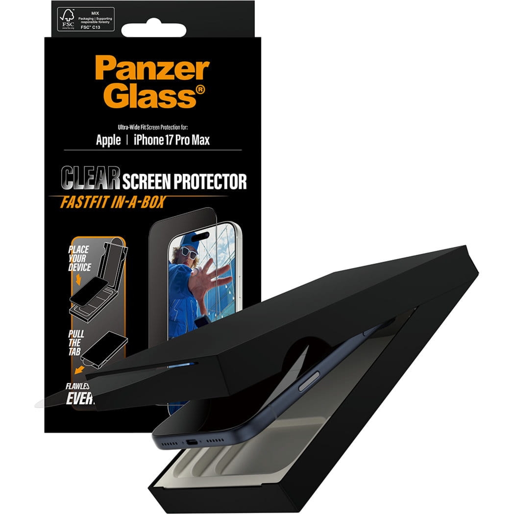 Szkło hartowane z aplikatorem PanzerGlass Clear Ultra-Wide Fastfit do iPhone 17 Pro Max