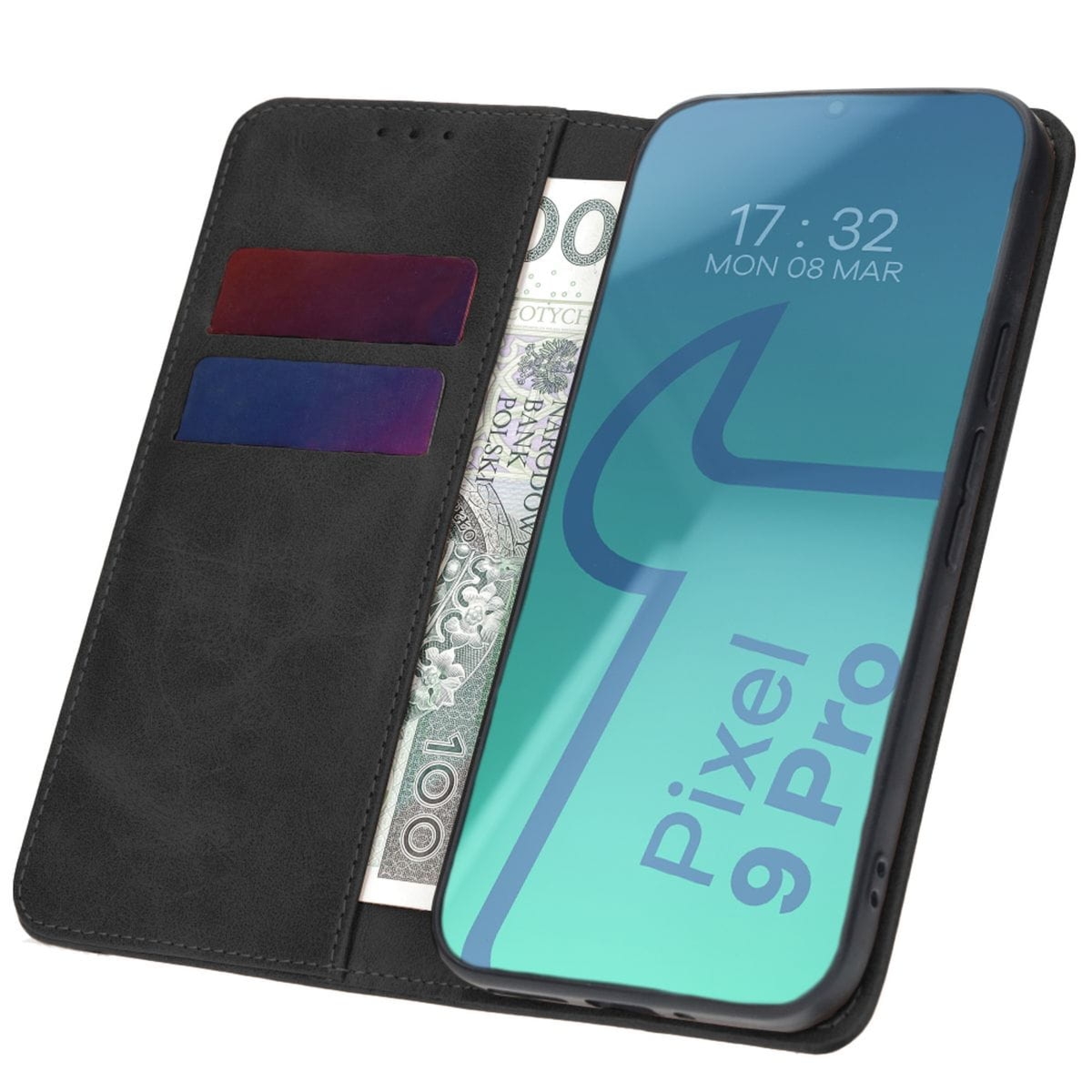 Etui z klapką Bizon Case Pocket Pro do Google Pixel 9 Pro XL, czarne