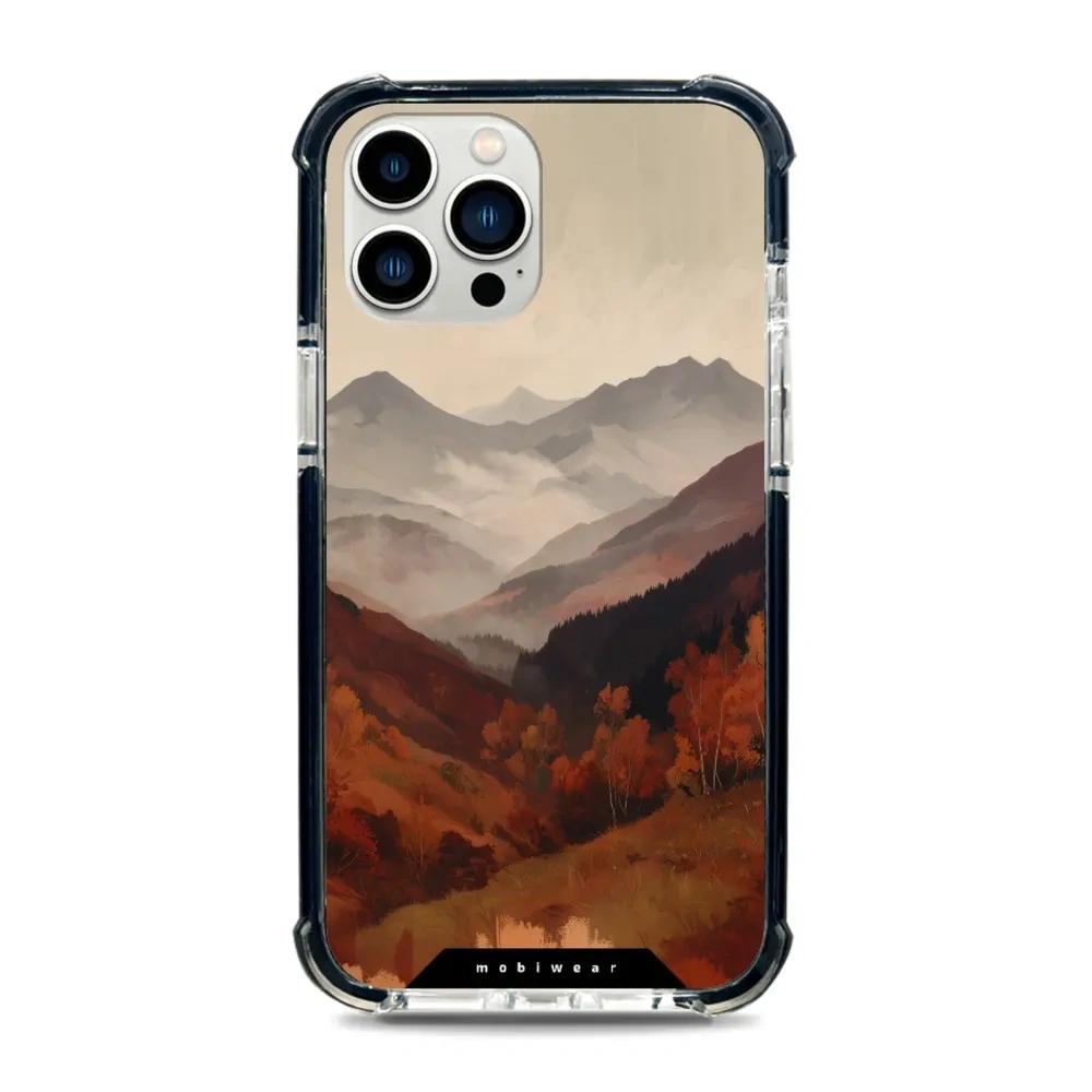 Etui ochronne do iPhone 12 Pro Max do MagSafe, Mobiwear Elite Bumper, mglista dolina w górach