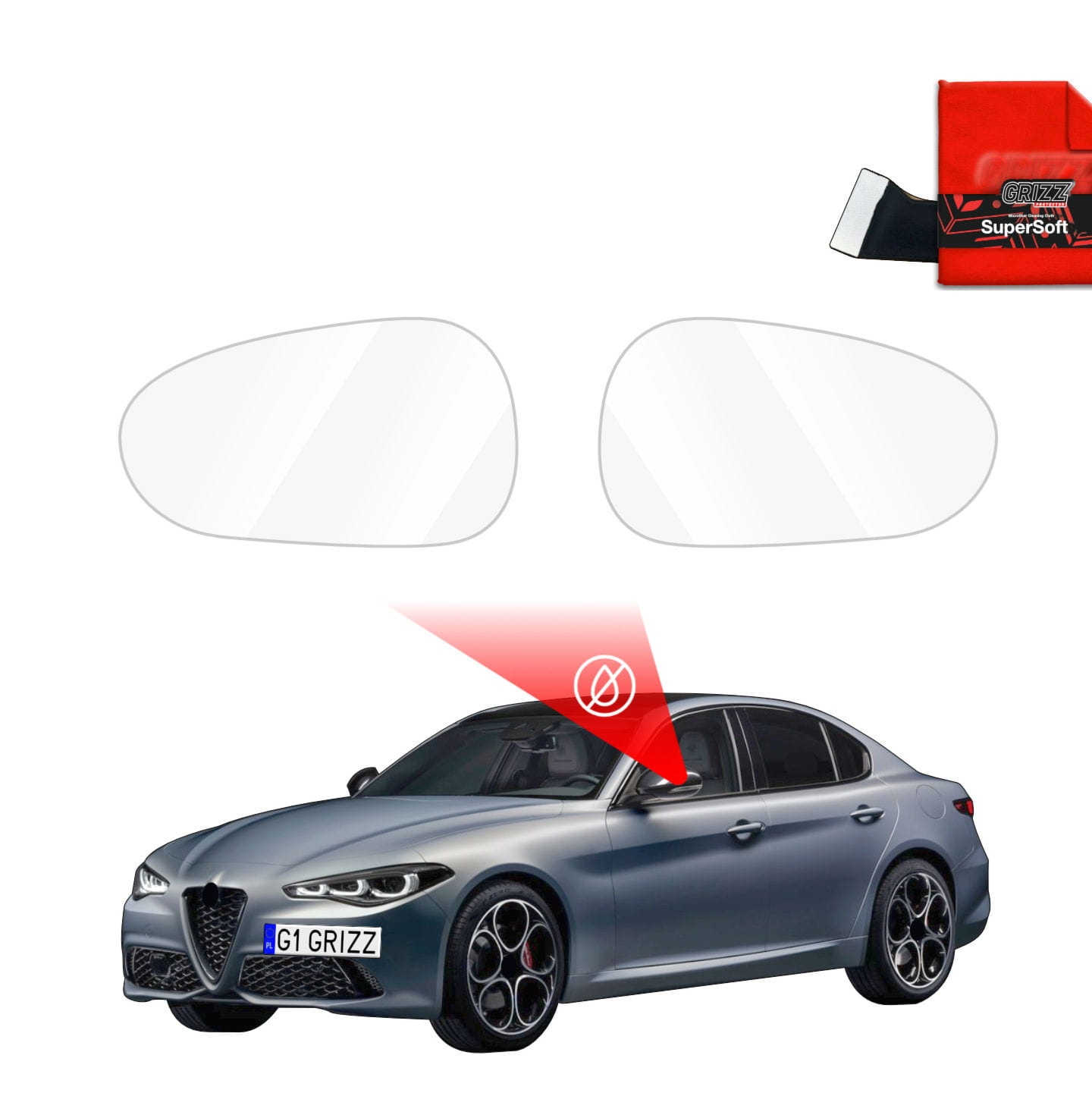 Folia przeciwdeszczowa Grizz Protector na lusterka do Alfa Romeo Giulia (2016-2026)