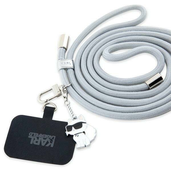OUTLET: Smycz do telefonu Karl Lagerfeld Universal Crossbody / sznurek, szary