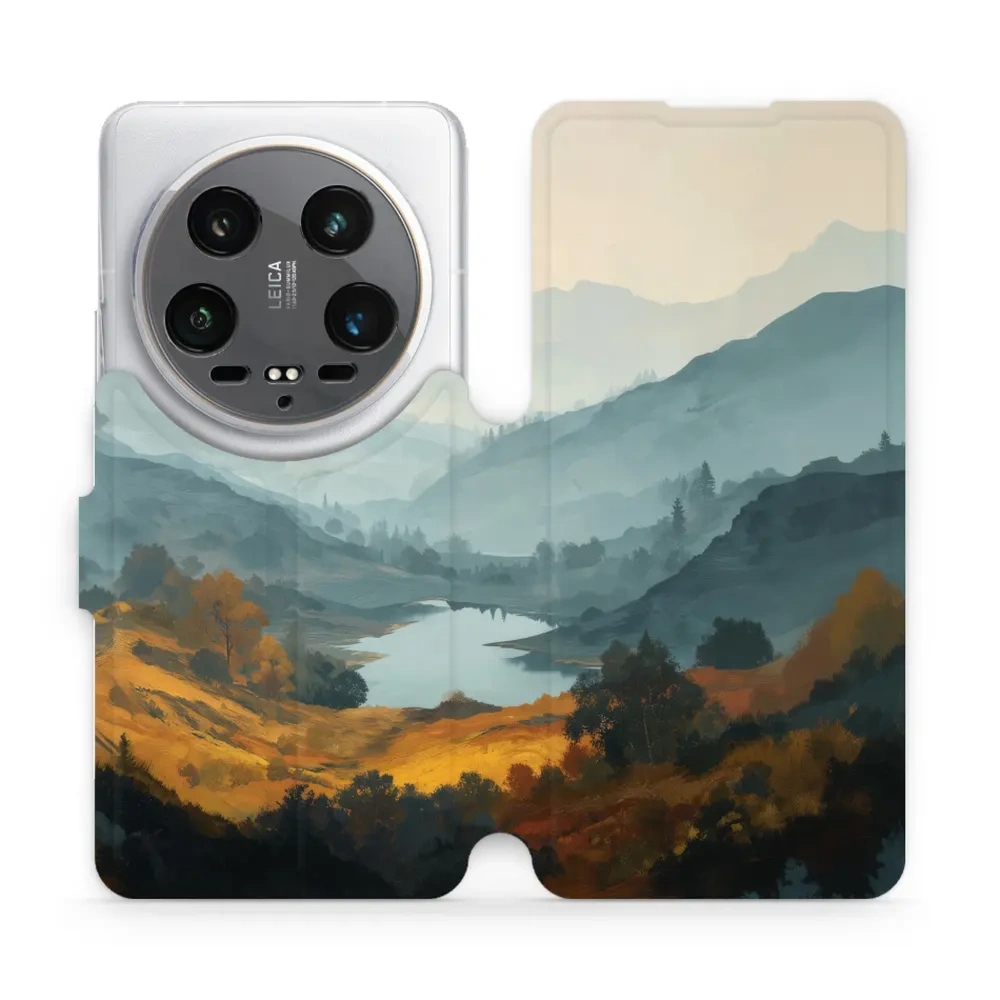 Etui z klapką do Xiaomi 14 Ultra, Mobiwear Book, jezioro w dolinie