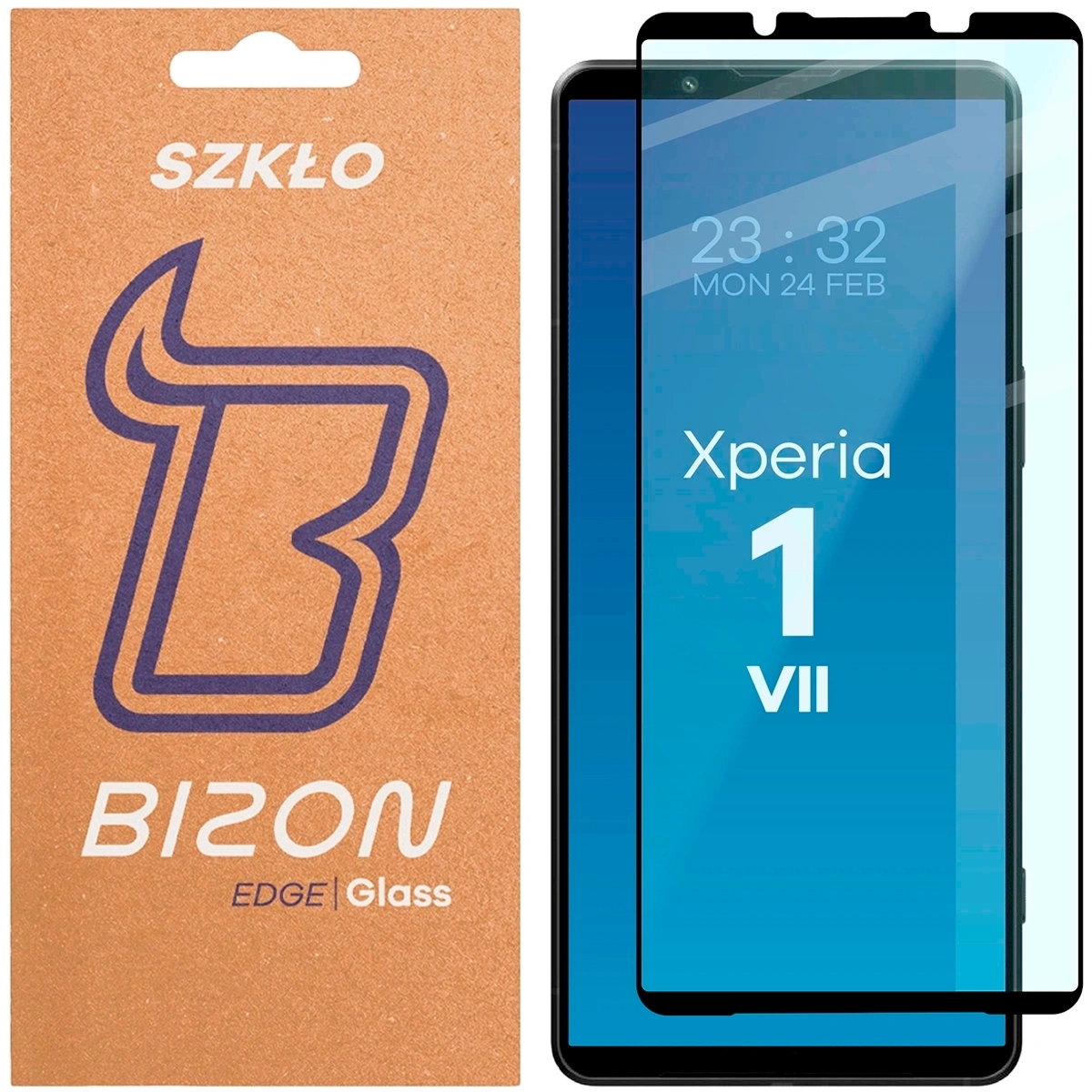 Szkło hartowane Bizon Glass Edge do Xperia 1 VII, czarna ramka