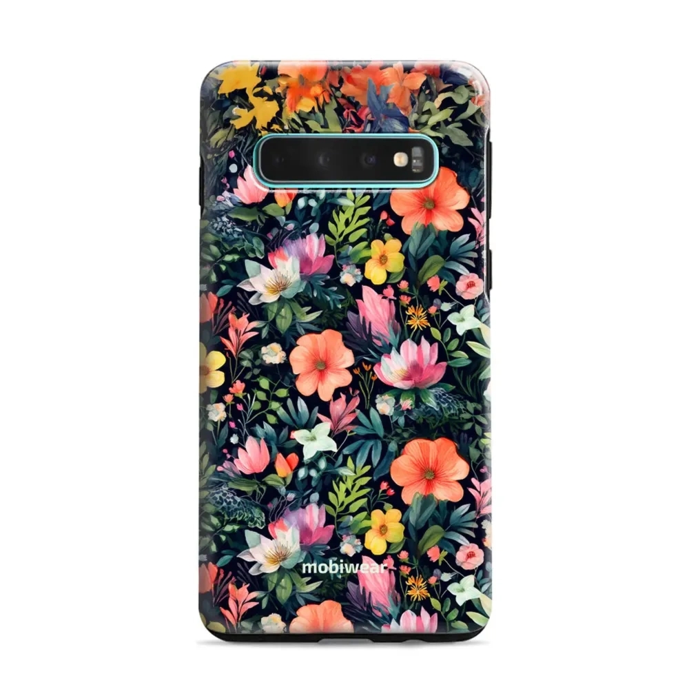 Etui ochronne do Galaxy S10 Plus, Mobiwear Elite Pro, kolorowo-kwieciste